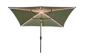 10' x 6.5' x 6K, Dual Solar &amp; Battery Operated LED Umbrella